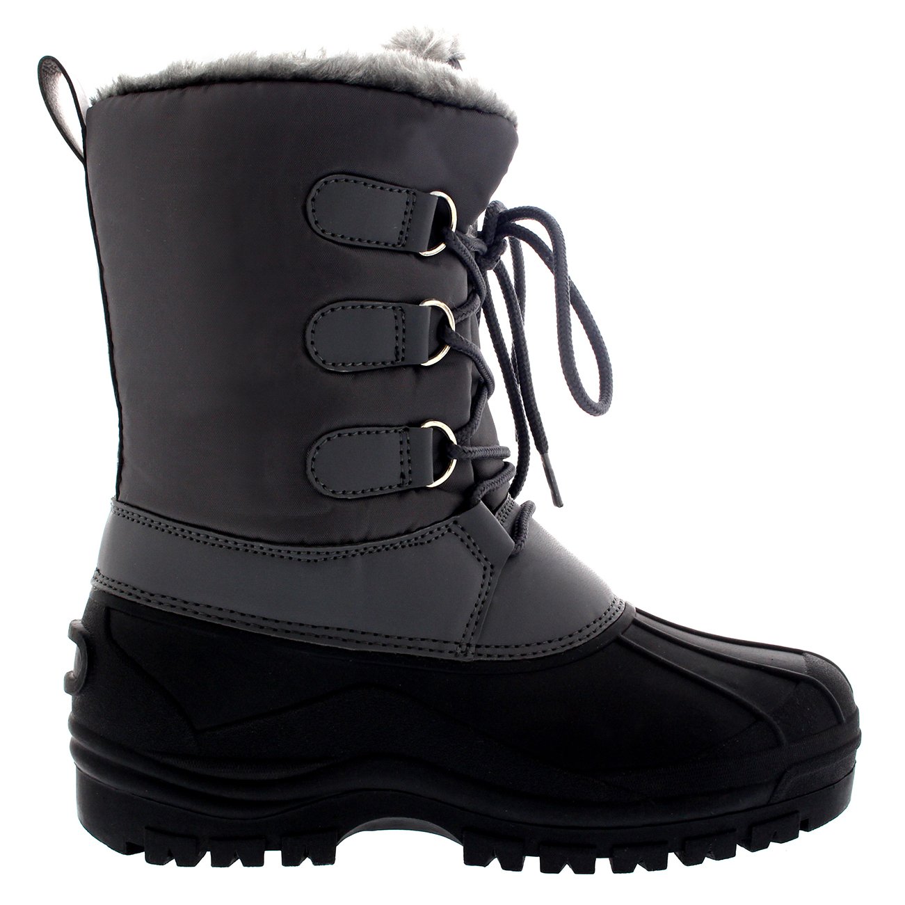 POLAR Mens Muck Lace Up Short Nylon Winter Snow Rain Lace Up Casual Duck Boots - Image 4
