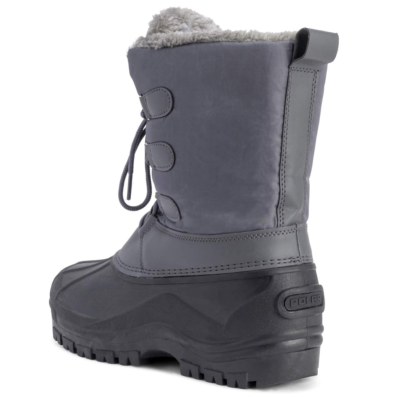 POLAR Mens Muck Lace Up Short Nylon Winter Snow Rain Lace Up Casual Duck Boots - Image 8