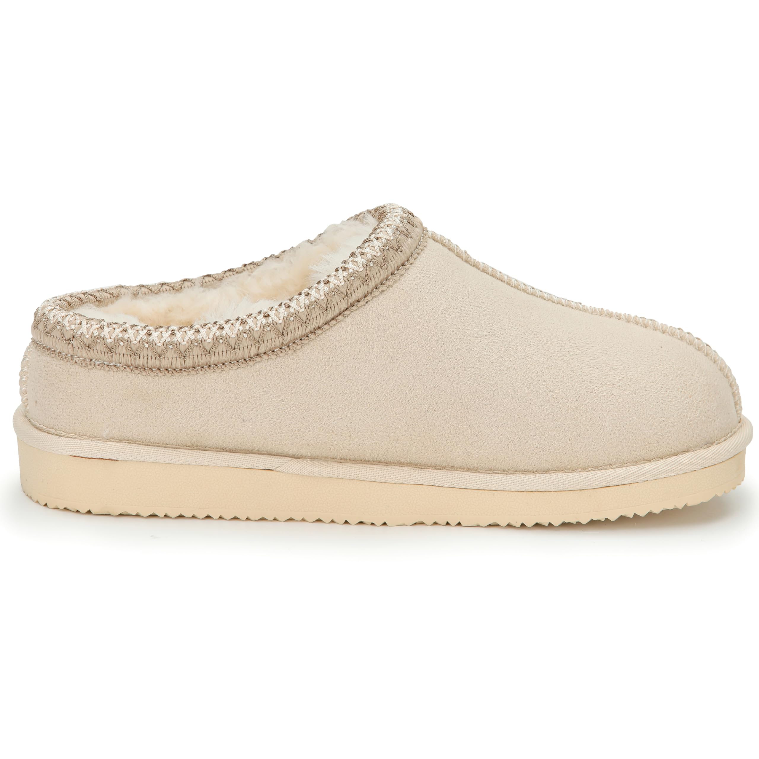 POLAR Women’s Faux Suede Shearling Lined Slippers - Warm Memory Foam Indoor Outdoor Slip-On House Shoes with Aztec Trim - Non-Slip Sole for Winter Cosy Comfort - Image 8