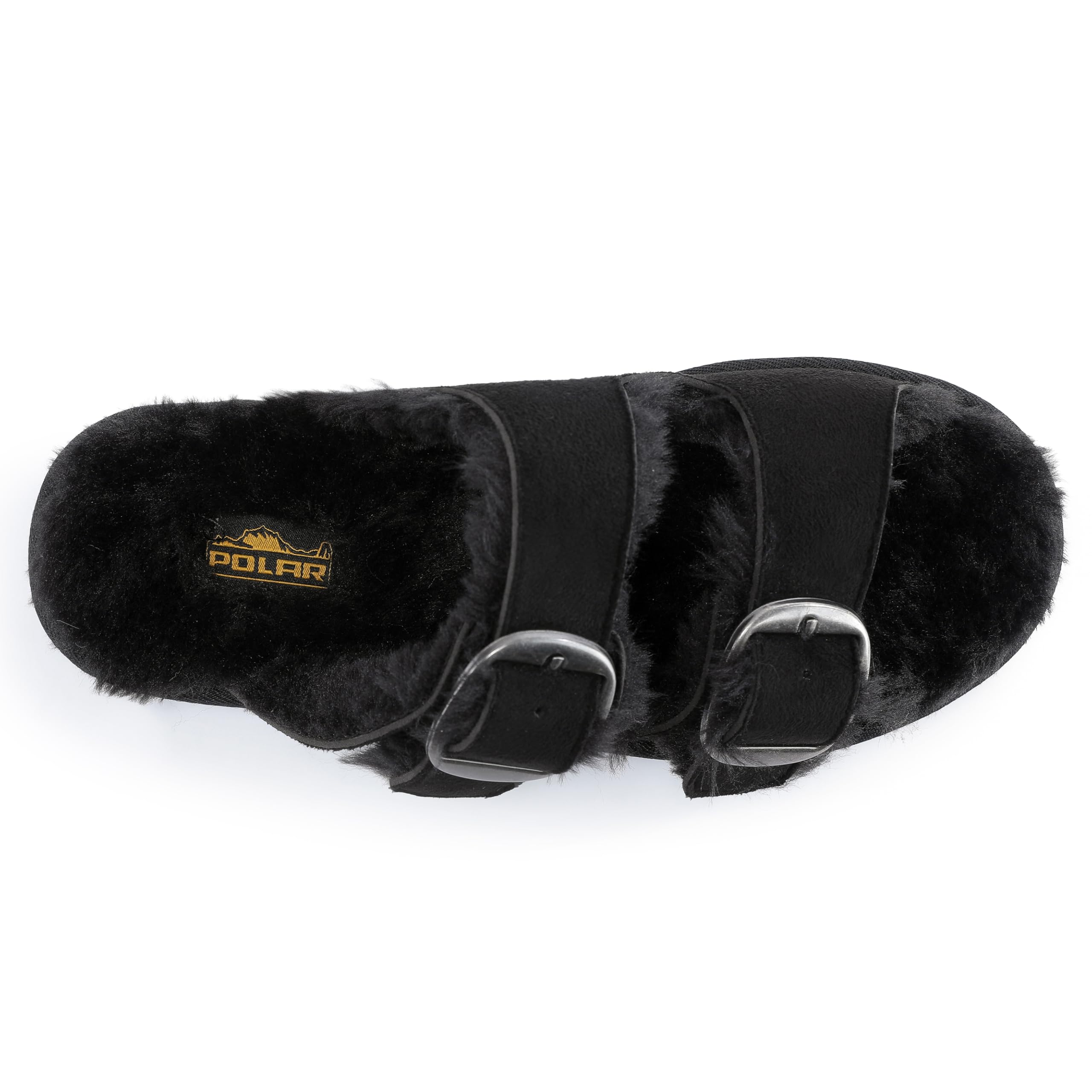 POLAR Women’s Faux Suede Strap Slide Sandals – Open-Toe Suede Slides with Adjustable Buckle Strap, Rubber Outsole, Plush Lining – Casual Slip-On Sandals for Indoor & Outdoor Wear - Image 4