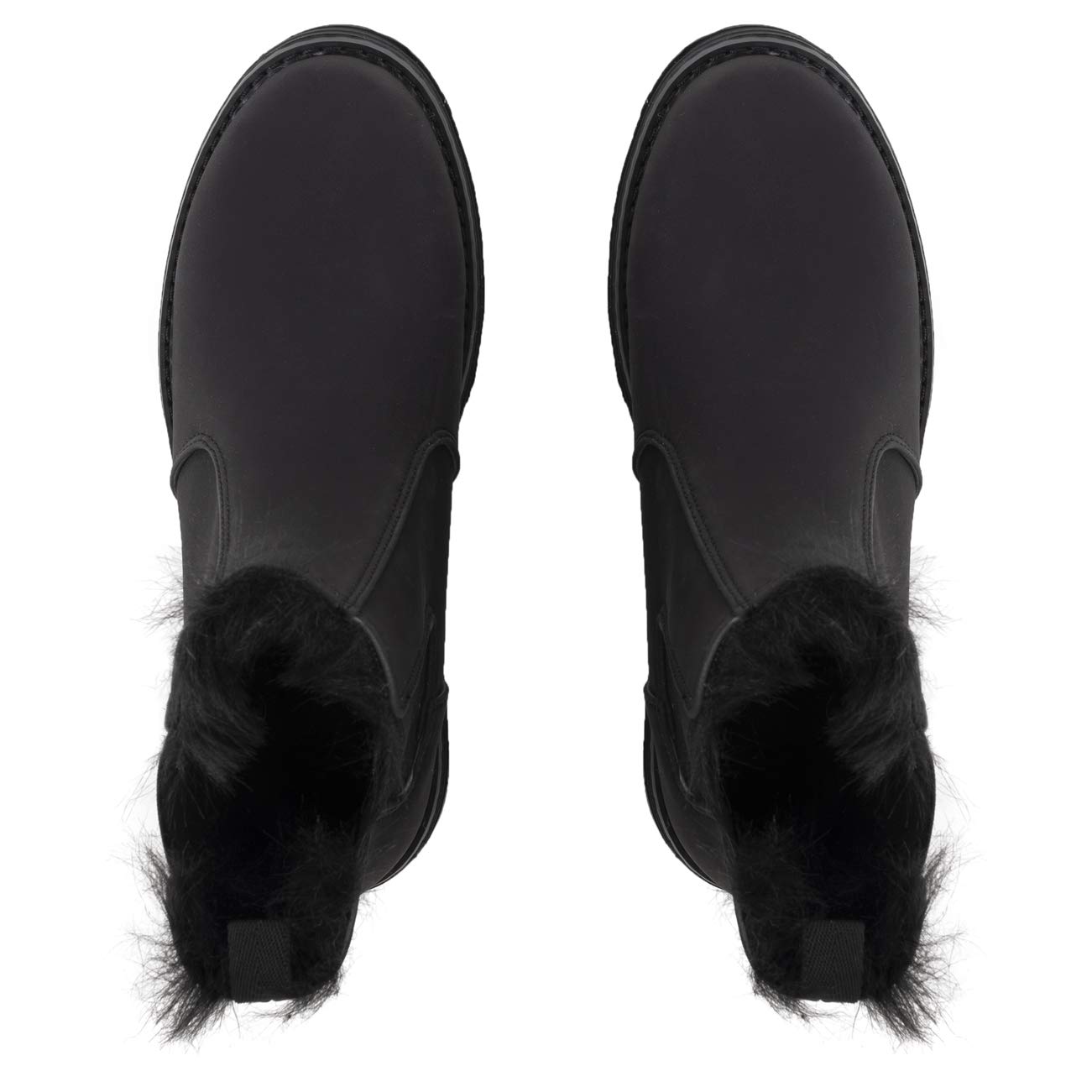 Polar Womens Memory Foam Chelsea Nubuck Boot Waterproof Rubber Welted Stitch Outsole Faux Fur Lined - Image 6