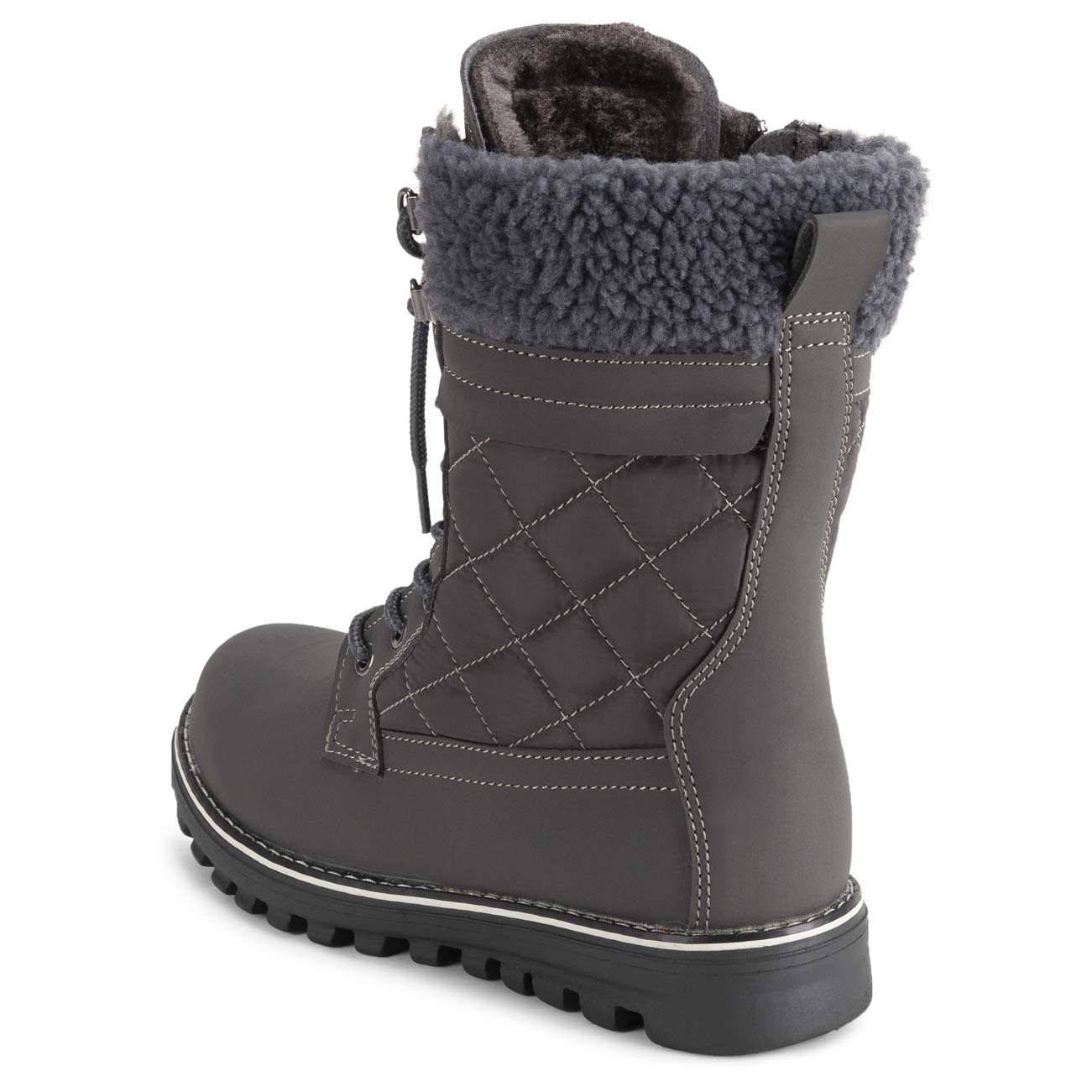 POLAR Womens Memory Foam Outside Pocket Inside Zip Thermal Waterproof Deep Tread Rubber Sole Snow Boots - Image 5