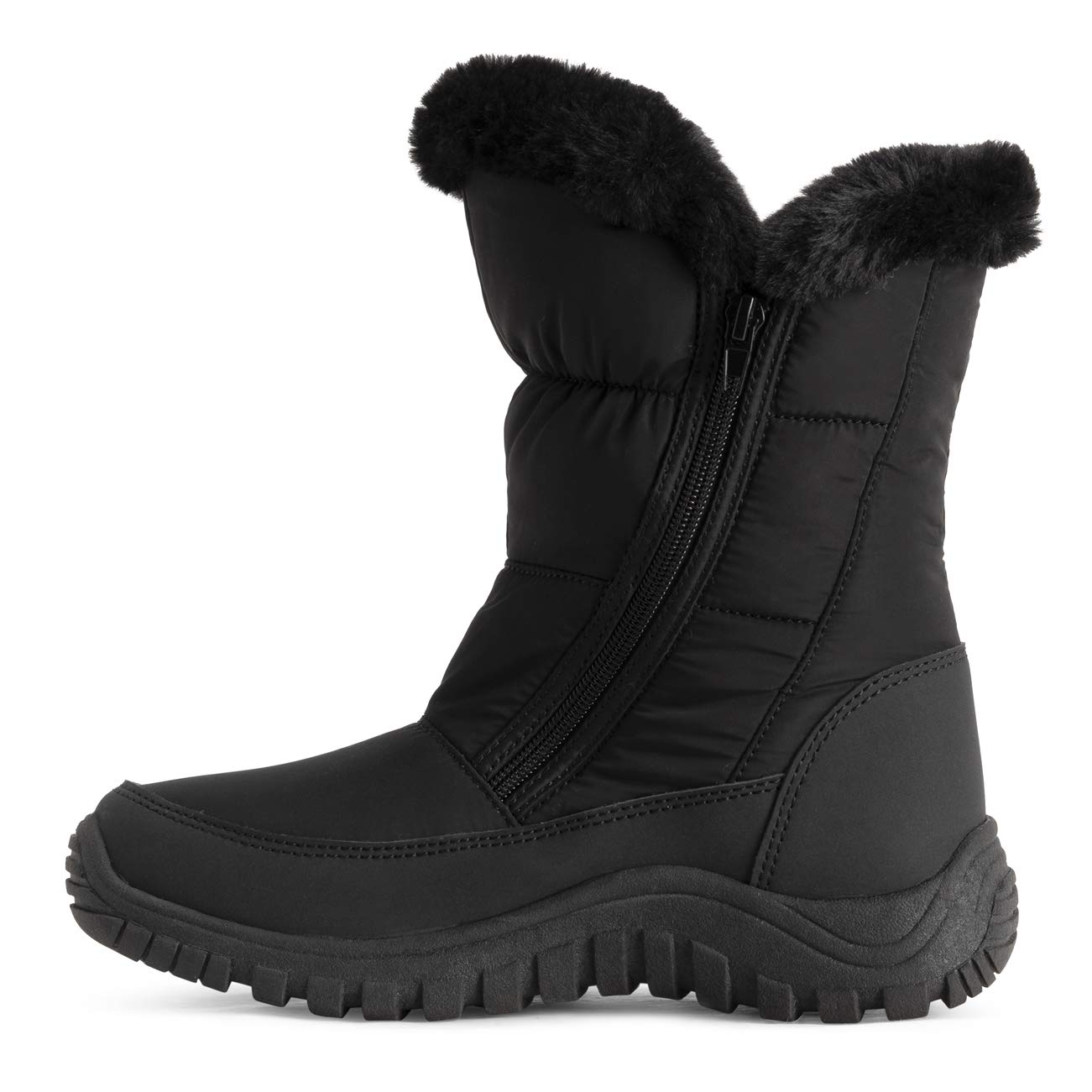 POLAR Womens Memory Foam Twin Zip Opening Pull On Nylon Waterproof Thick Faux Fur Lined Winter Rain Snow Boots - Image 3