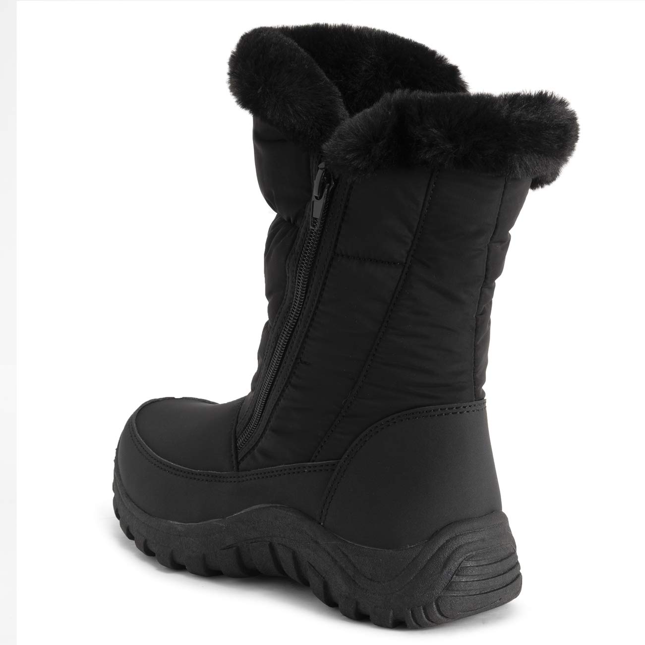 POLAR Womens Memory Foam Twin Zip Opening Pull On Nylon Waterproof Thick Faux Fur Lined Winter Rain Snow Boots - Image 5