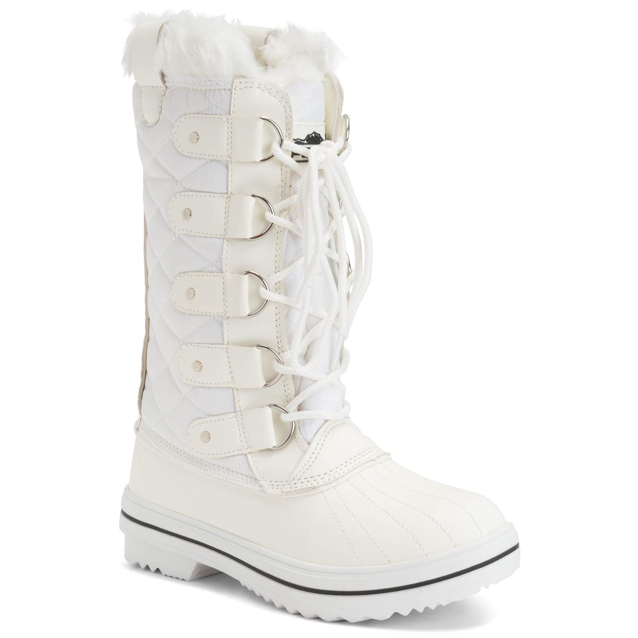 POLAR Womens Snow Boot Nylon Tall Winter Fur Lined Snow Warm Waterproof Rain Boot - Image 3