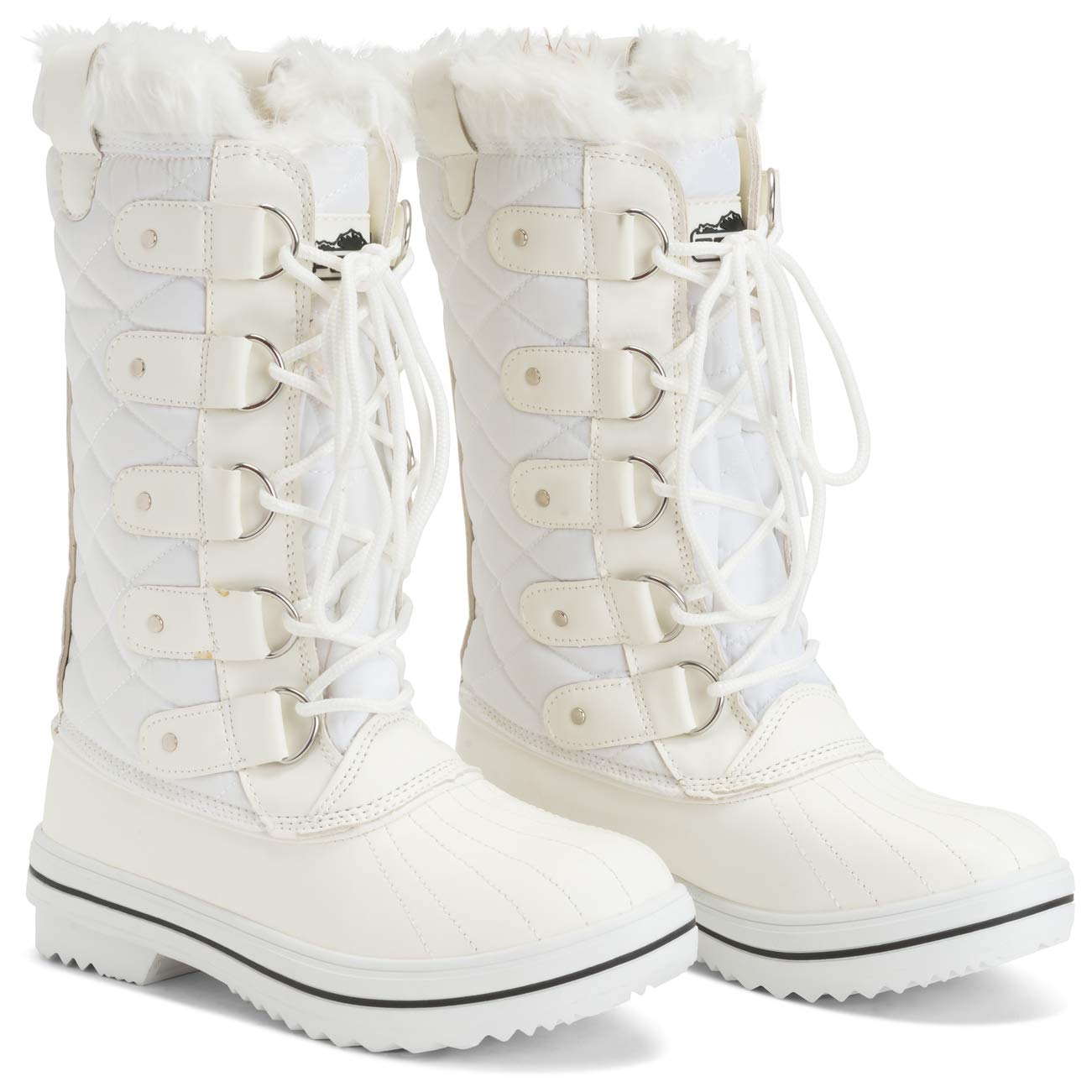 POLAR Womens Snow Boot Nylon Tall Winter Fur Lined Snow Warm Waterproof Rain Boot - Image 9