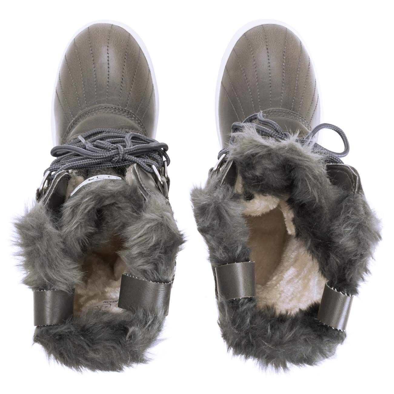 POLAR Womens Snow Boot Nylon Tall Winter Fur Lined Snow Warm Waterproof Rain Boot - Image 8